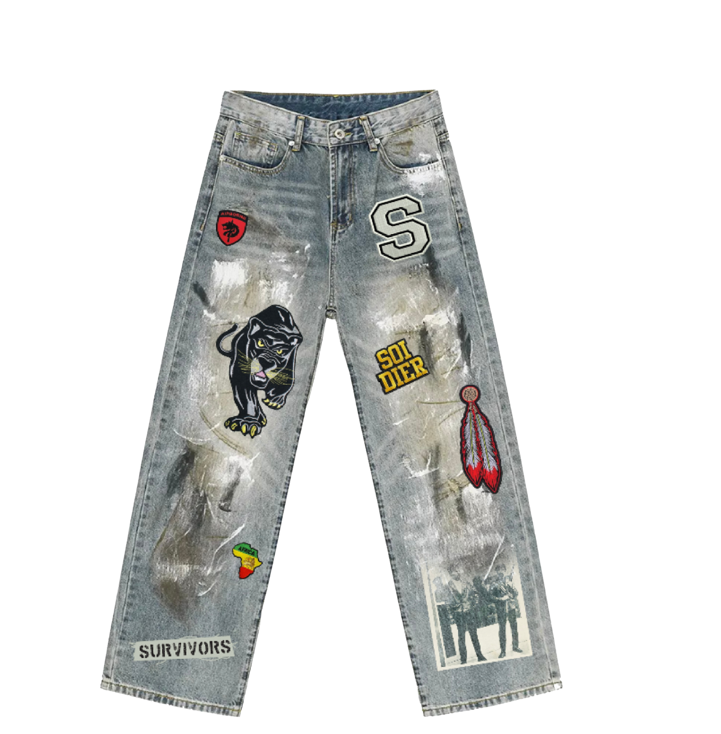 SOI Denim Patch Jeans